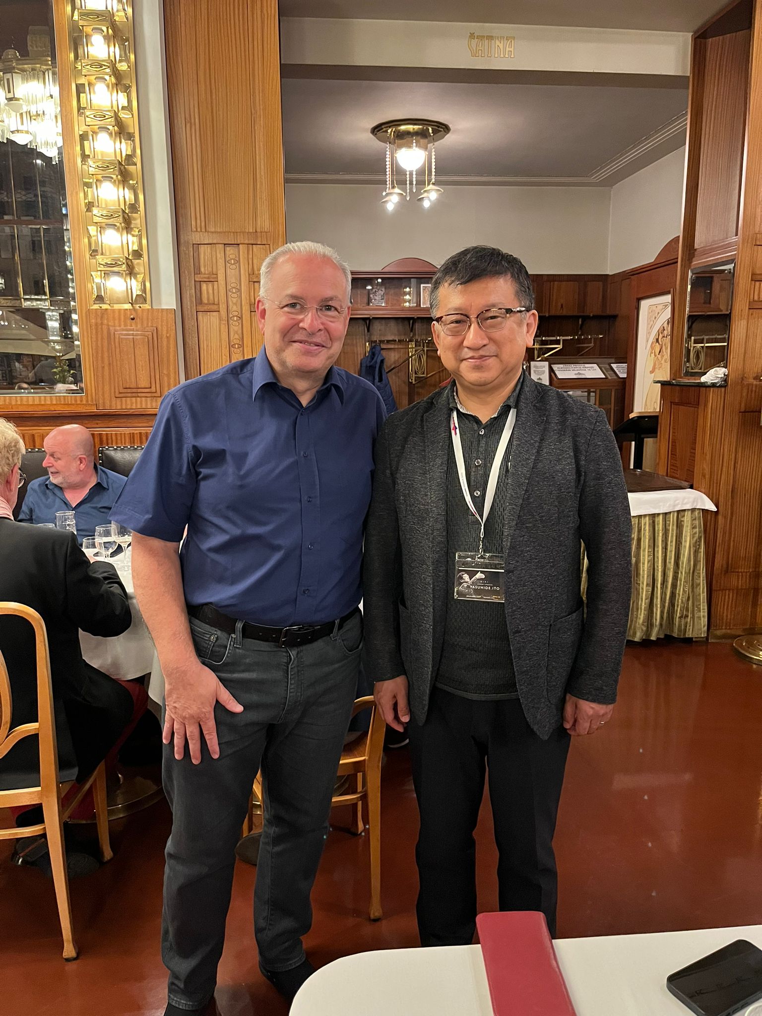 Franco Cesarini & Yasuhide Ito at the WASBE Conference in Prague (Czech Republic), 19th-23rd July 2022